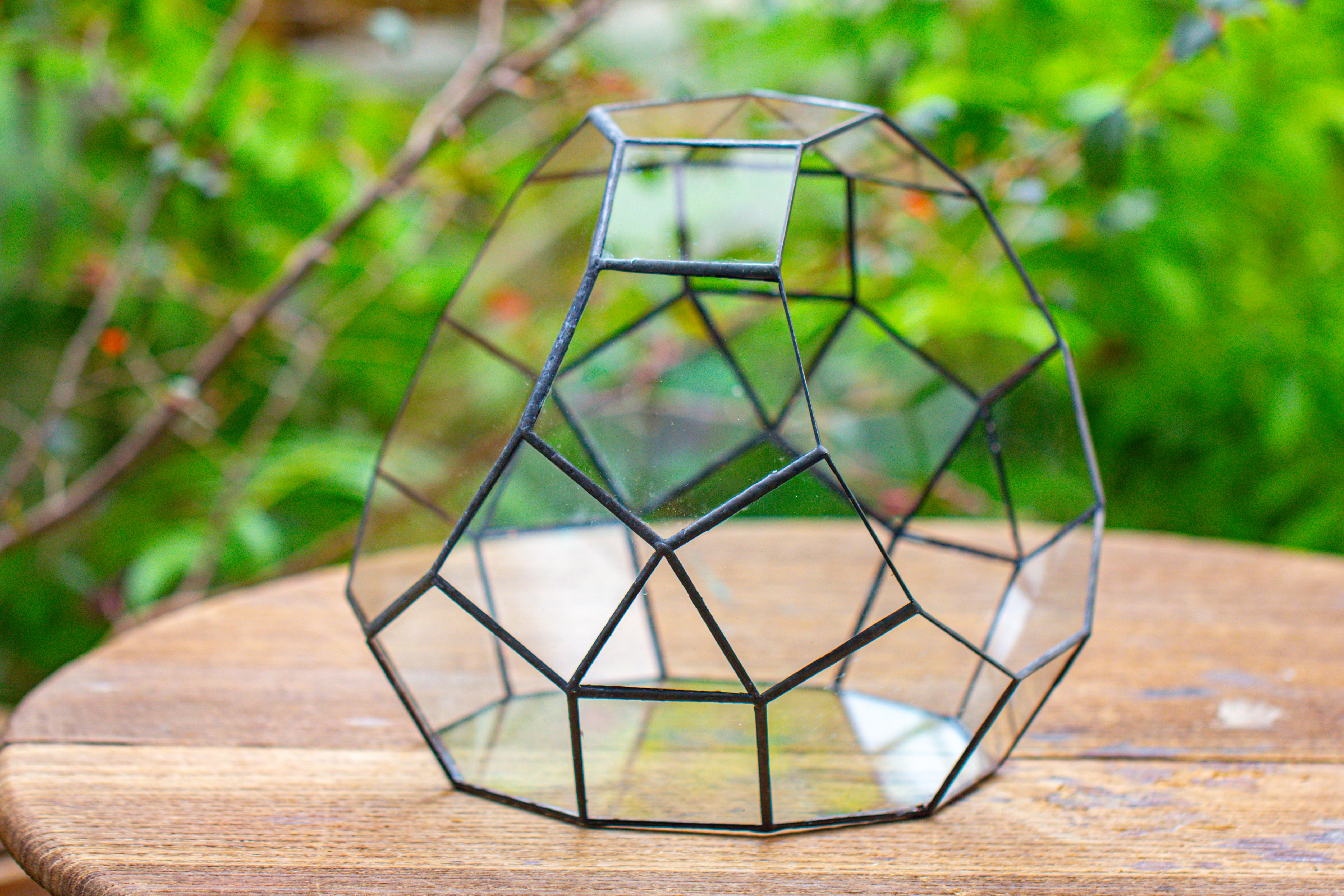 Glass Geometric Moon Terrarium,  Open - NCYPgarden