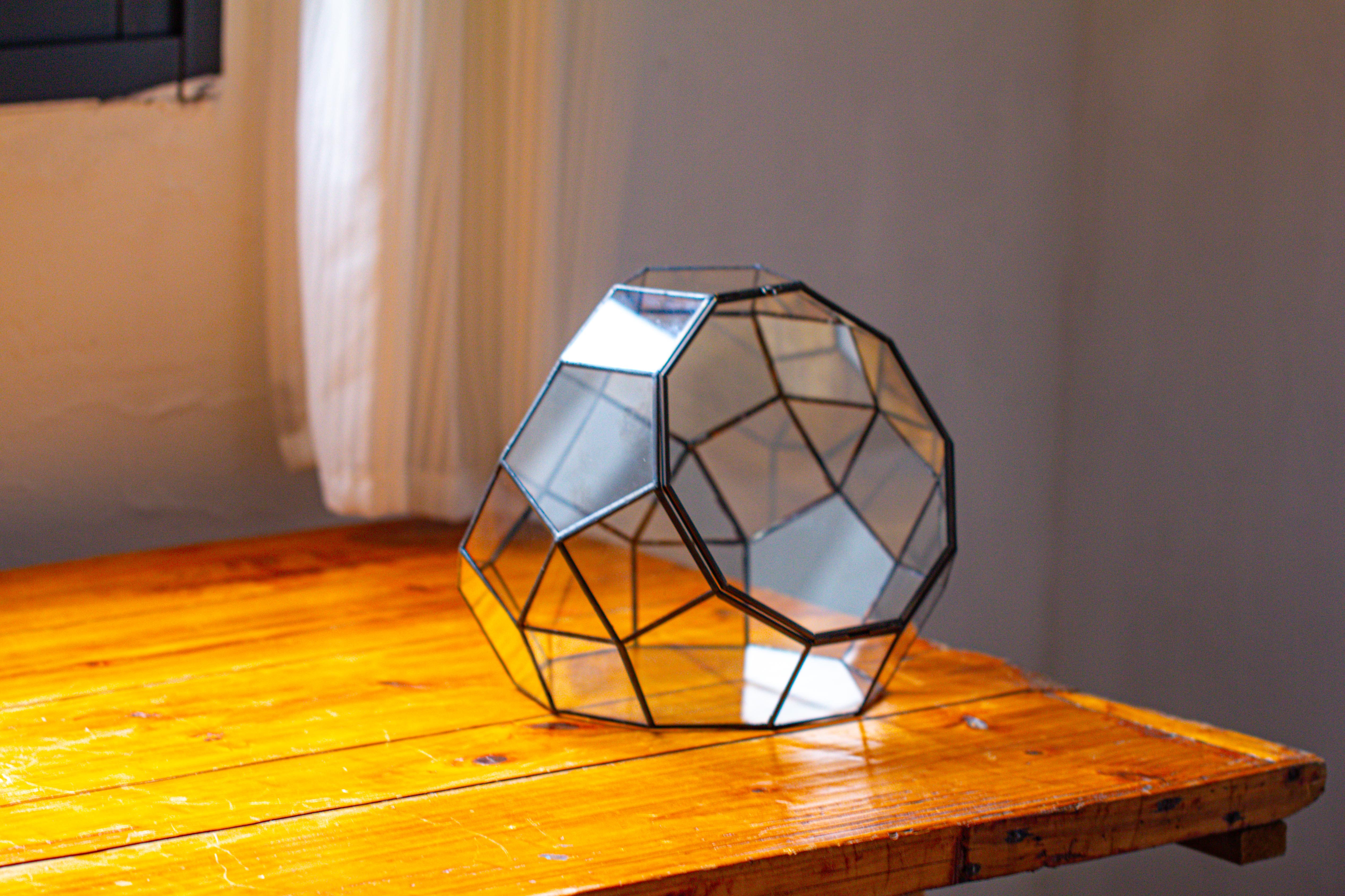 Propagation Station Glass Geometric Moon Terrarium,  Close, with door - NCYPgarden