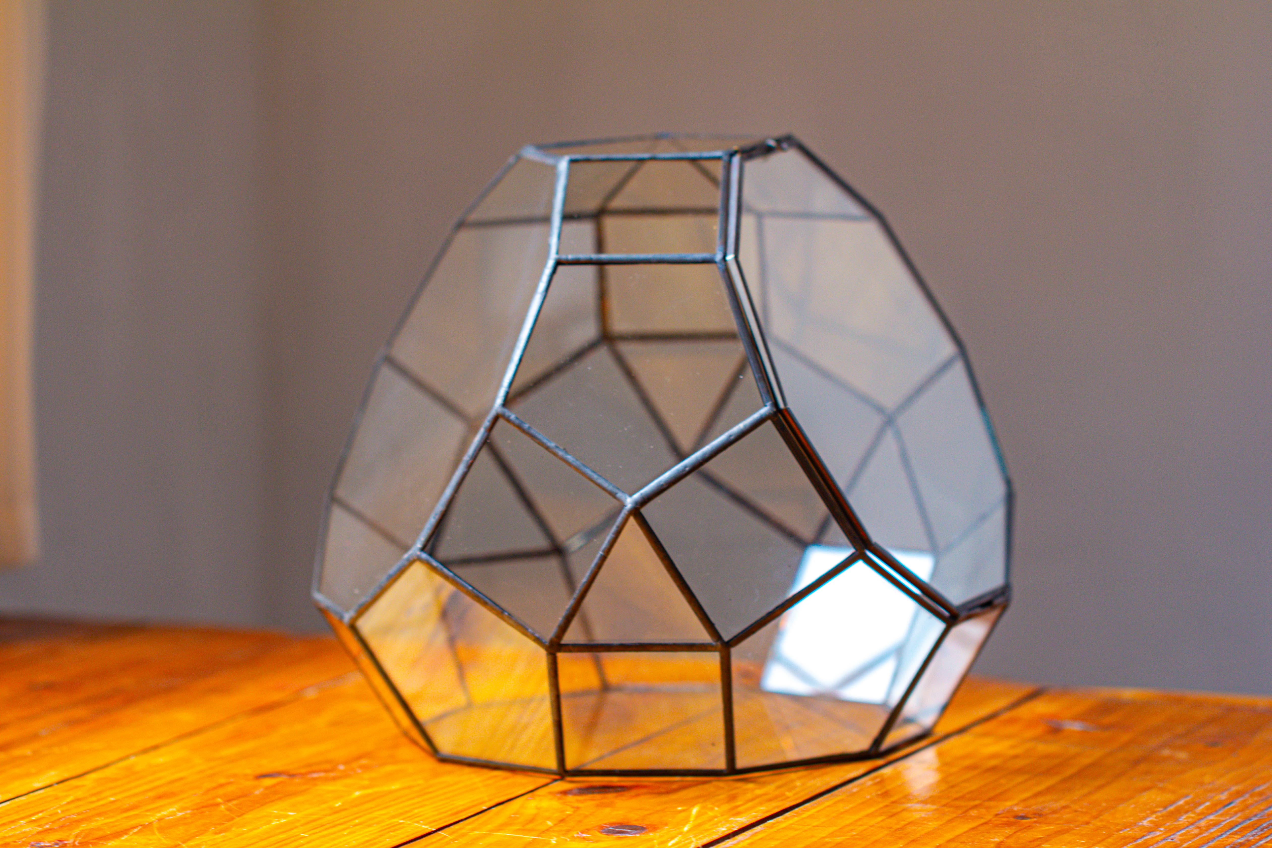 Propagation Station Glass Geometric Moon Terrarium,  Close, with door - NCYPgarden