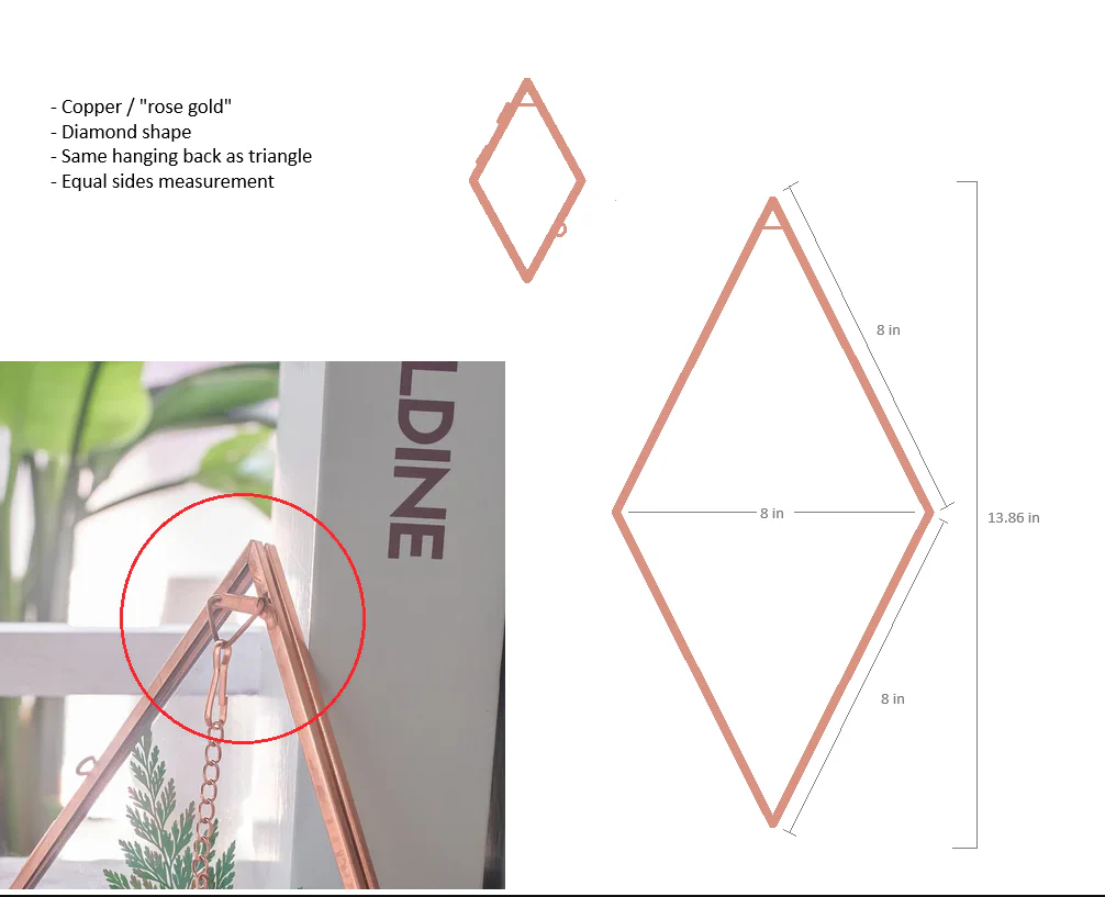 custommade rose gold frame for Devon - NCYPgarden