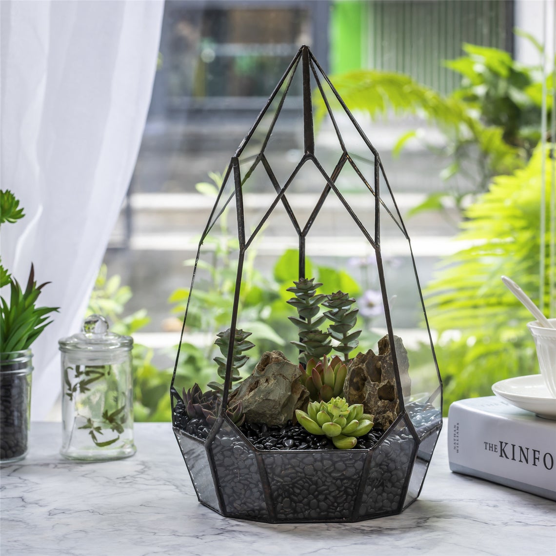 reserved custom made for Don order Glass Geometric Terrarium - NCYPgarden