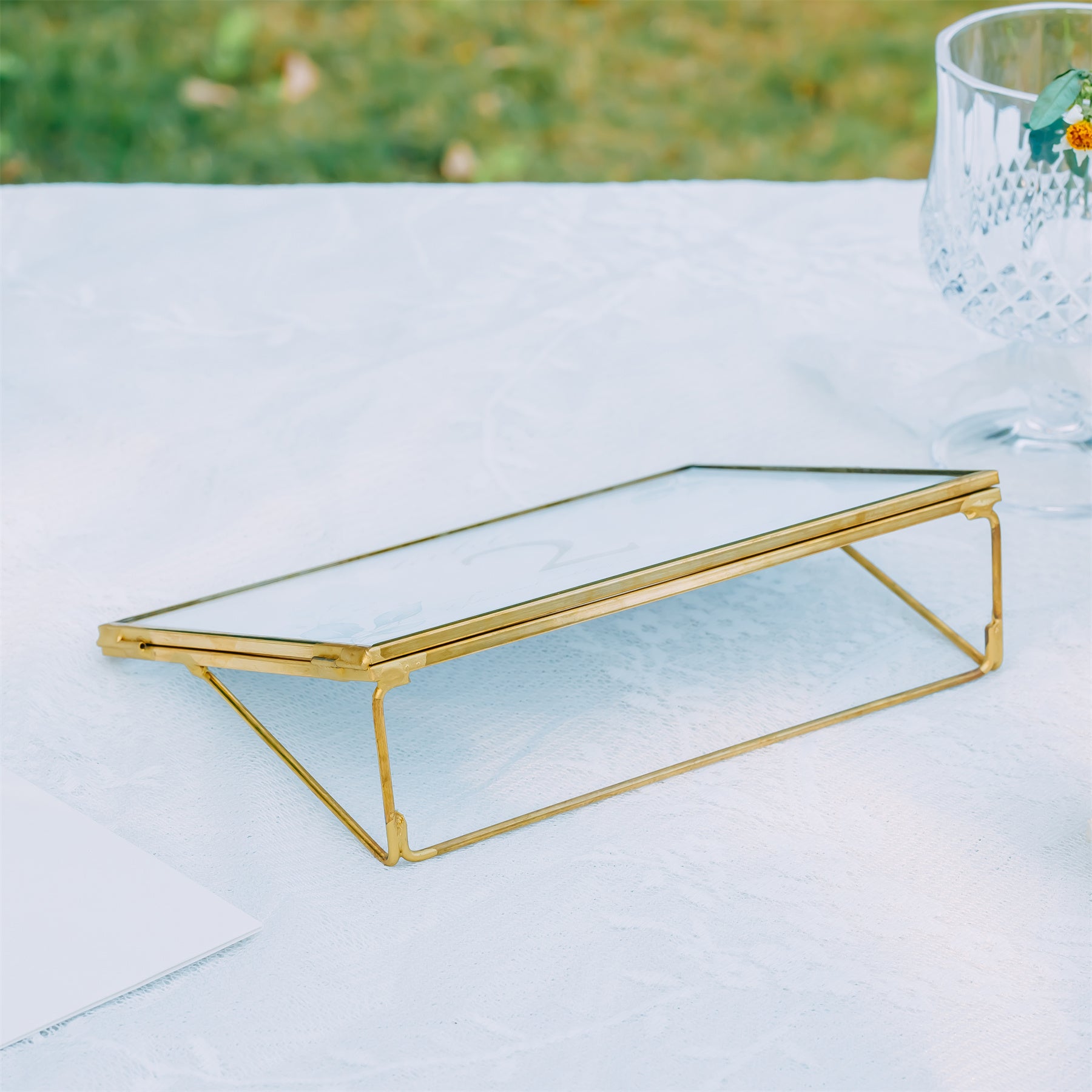 NCYP Tabletop Gold 5x7, 6x8 5.5x7 Brass Glass Photo Picture Display Frame - NCYPgarden