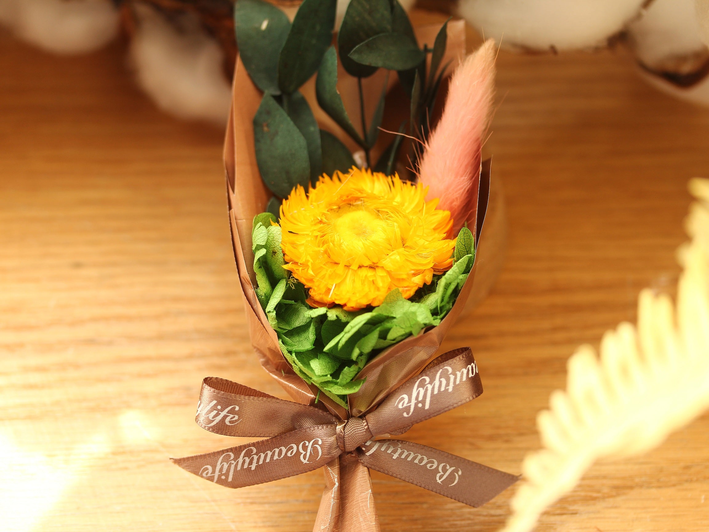 Dried Flowers Terrarium Gift Set Dried Strawflower Bouquet in Glass Tube - NCYPgarden