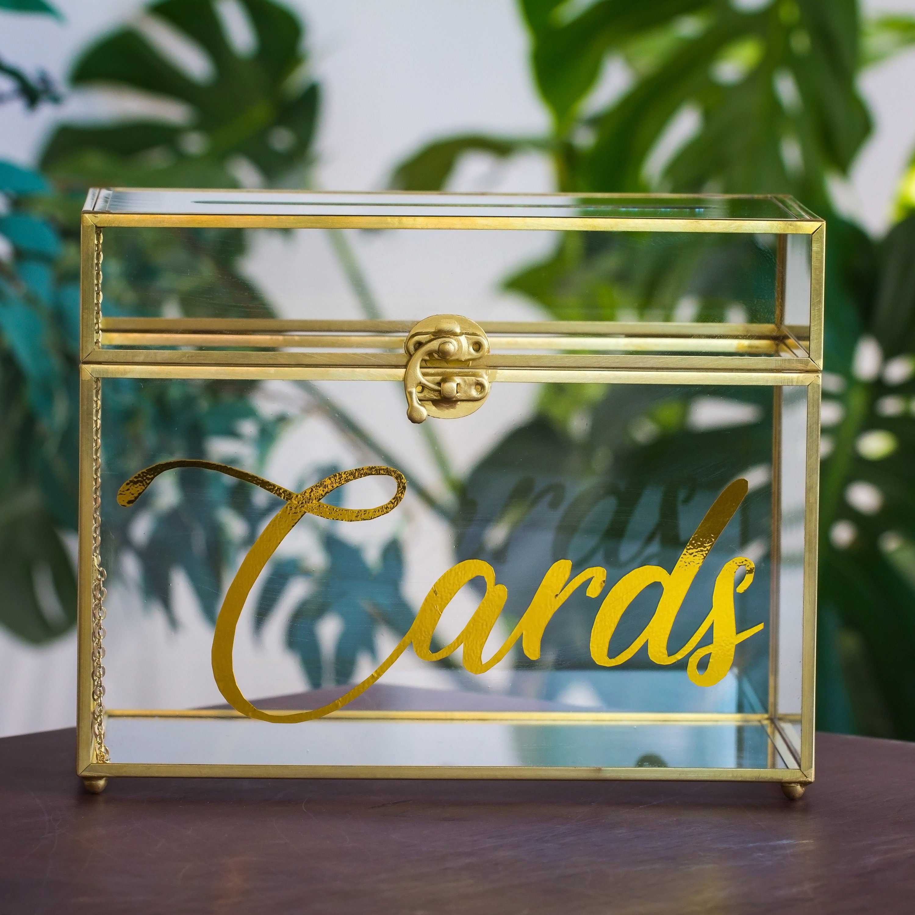 cards  vinyl decal for wedding card box, gold, metalic gold, black, white - NCYPgarden