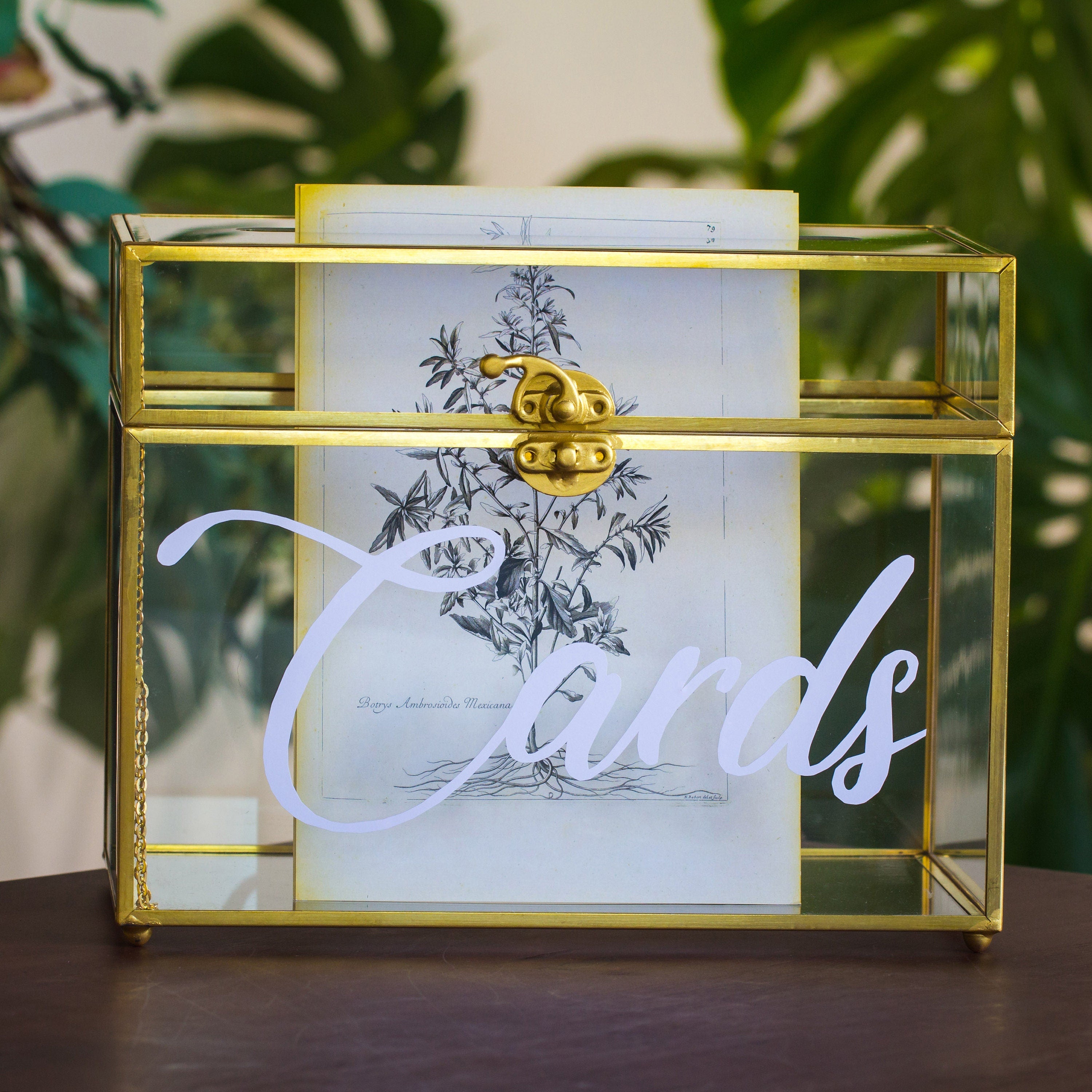 cards  vinyl decal for wedding card box, gold, metalic gold, black, white - NCYPgarden