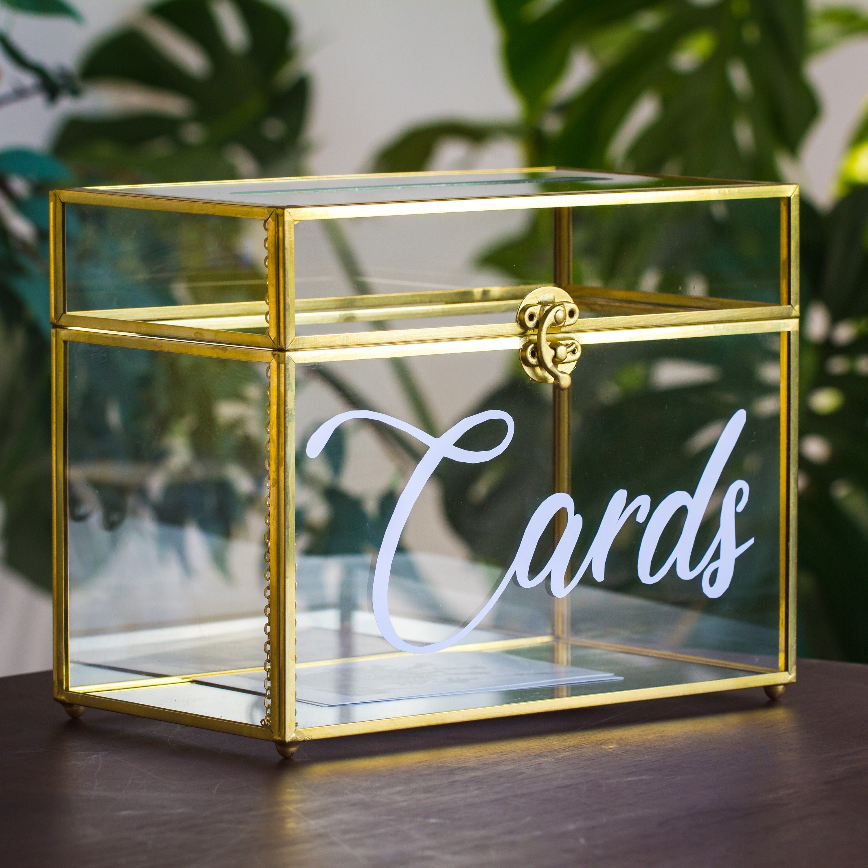 cards  vinyl decal for wedding card box, gold, metalic gold, black, white - NCYPgarden