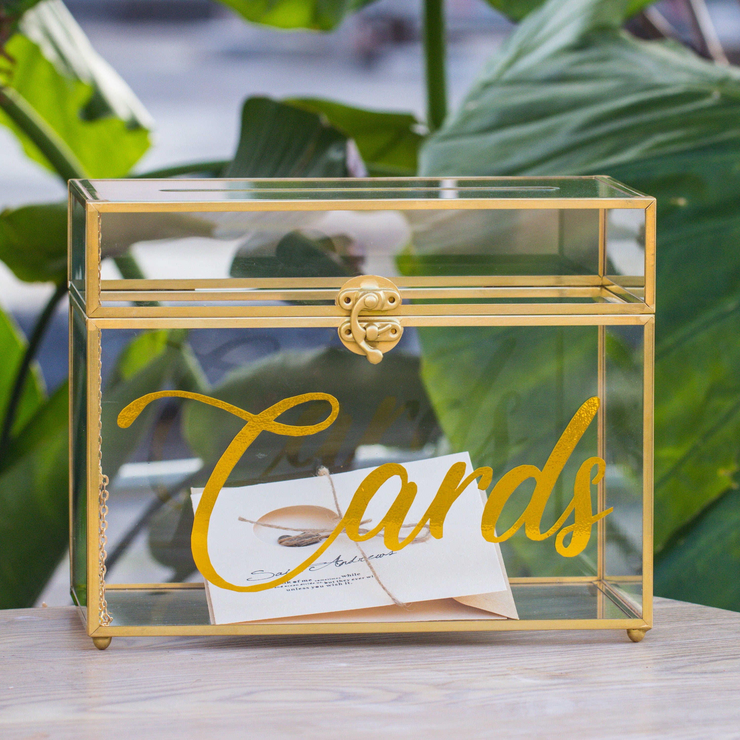 cards  vinyl decal for wedding card box, gold, metalic gold, black, white - NCYPgarden