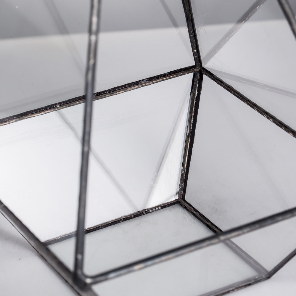 Handmade Glass Geometric Terrarium Indoor Outdoor Planter Landscape Wall Pyramid for Succulents - NCYPgarden