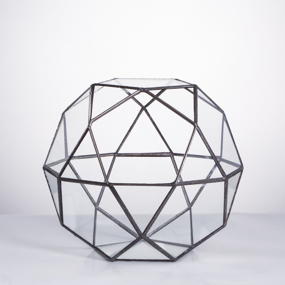 Handmade Triangular Pentagon Mix 32 - Sides Clear Glass Geometric Centerpiece Terrarium for Succulents - NCYPgarden
