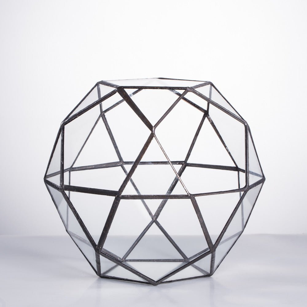 Handmade Triangular Pentagon Mix 32 - Sides Clear Glass Geometric Centerpiece Terrarium for Succulents - NCYPgarden