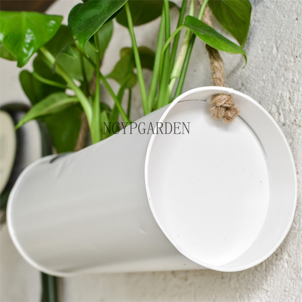 Hanging Planter Iron and Rope Modern Succulent Cactus Pots Decorative Display Flower Pot - NCYPgarden